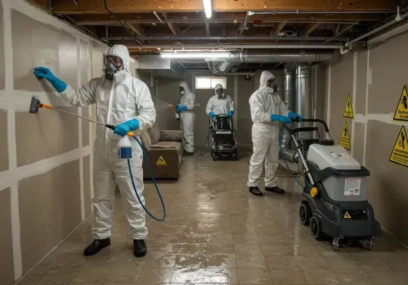 Basement Moisture Removal and Structural Drying process in Tangent, OR